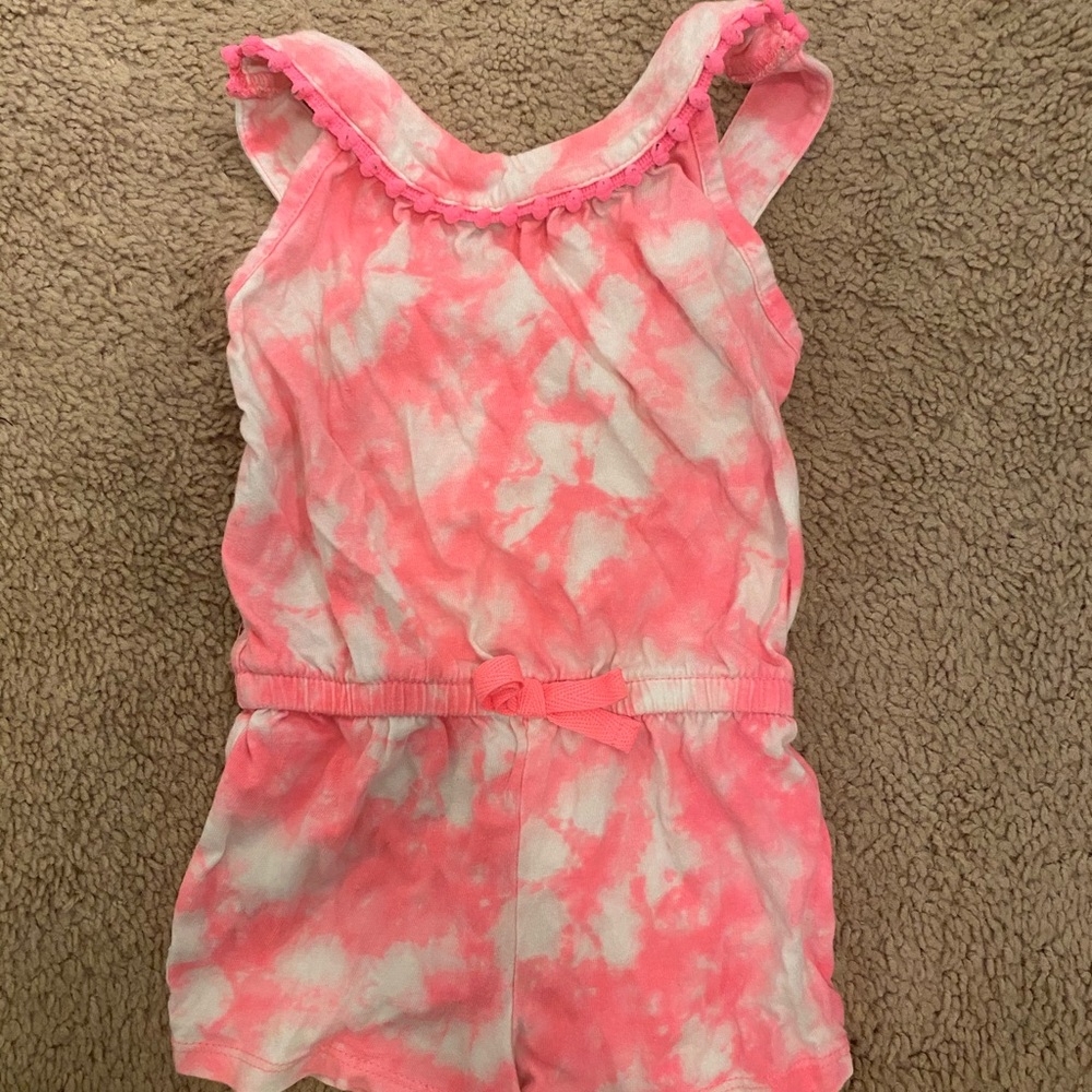 Pink & White Tie Dye Romper